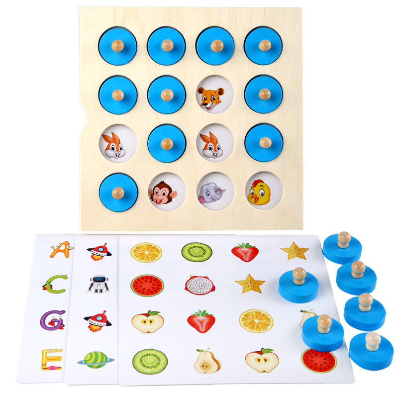 Board Game Oath - Montessori Mini Memory Schaakspel 3D Houten
